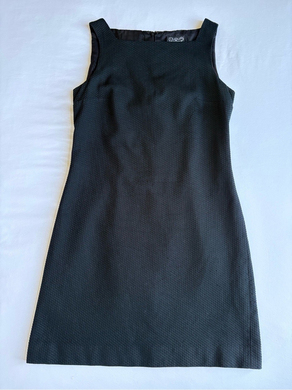 Vintage 90s Cynthia Rowley Black Cotton Shift Dress Made in USA - Size 8